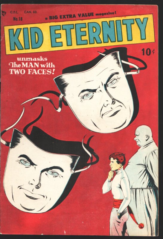 Kid Eternity #18 (Quality Comics, 1949), raw comic book in VF- condition — front cover
