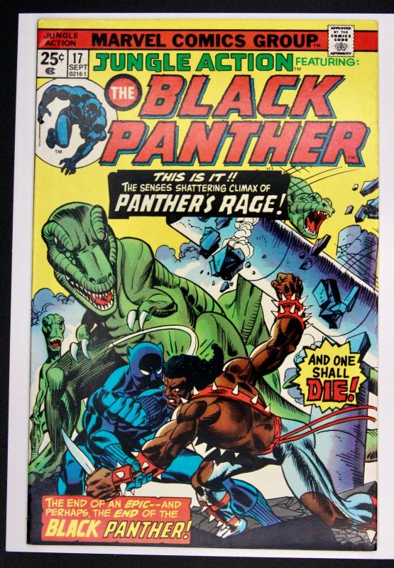 Jungle Action: Black Panther #17 (Marvel Comics, 1975), raw comic book in VF/NM condition — front cover