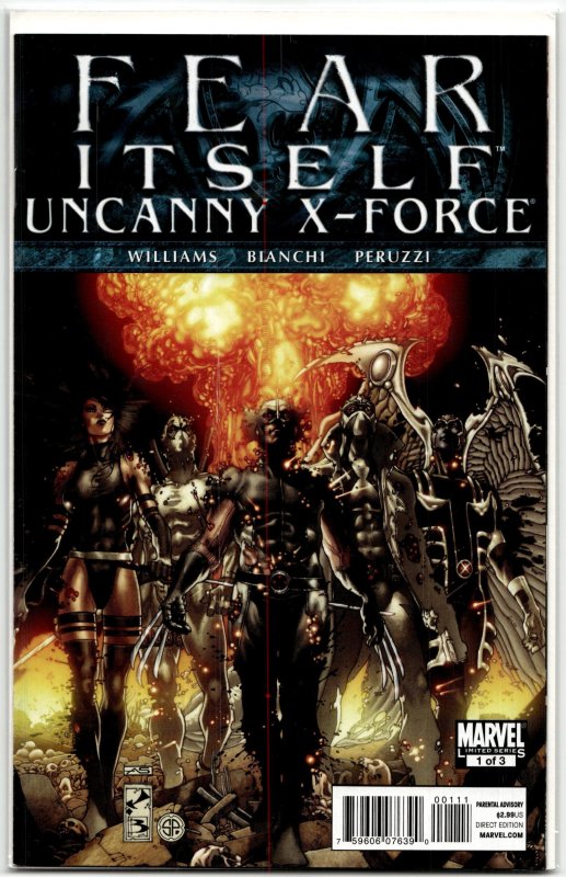 Fear Itself: Uncanny X-Force #1 (Marvel Comics, 2011), raw, ungraded comic book — front cover