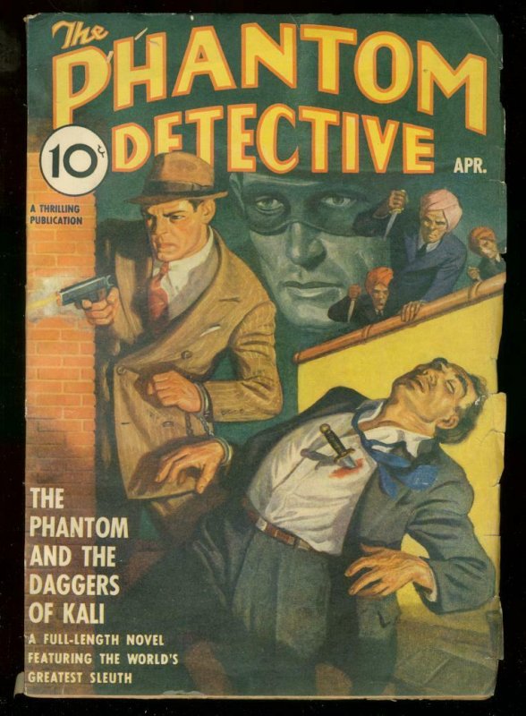 Phantom Detective April 1940 Daggers of Kali -Hero Pulp FN (1940), raw comic book in FN condition — front cover