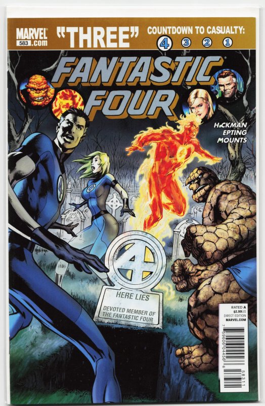 Fantastic Four #583 (Marvel Comics, 2010), raw, ungraded comic book — front cover