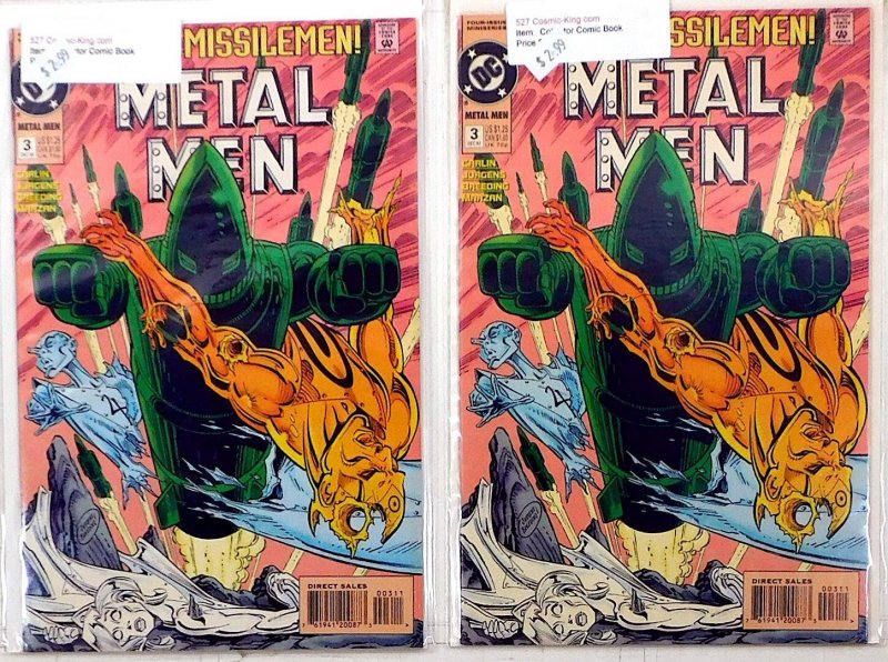 Metal Men Lot of 2 #3 x2 (1993) DC Comics 1st Print Comic Books (DC Comics, 1993), raw, ungraded comic book — front cover