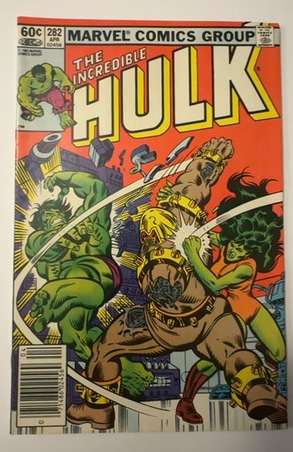 The Incredible Hulk #282 (Marvel Comics, 1983), raw, ungraded comic book — front cover