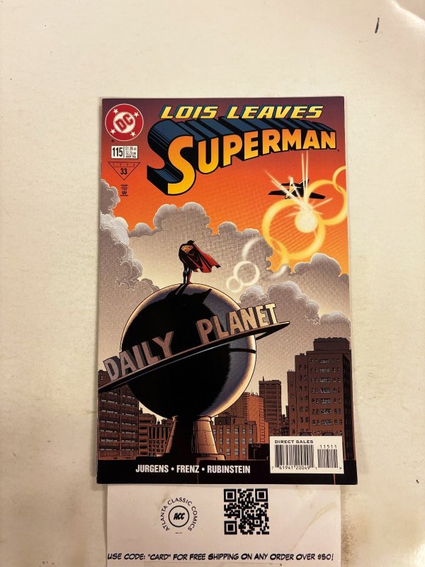 Superman #115 (DC Comics), raw comic book in NM condition — front cover