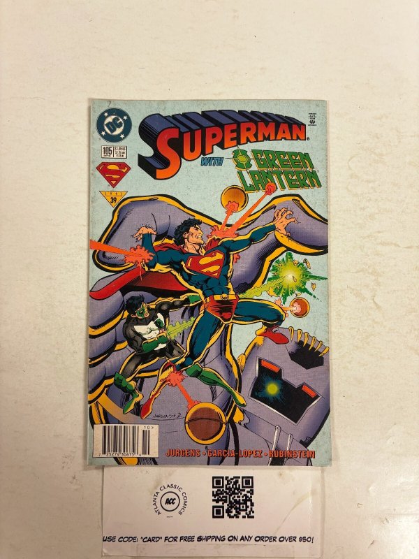 Superman #105 (DC Comics), raw comic book in VF condition — front cover
