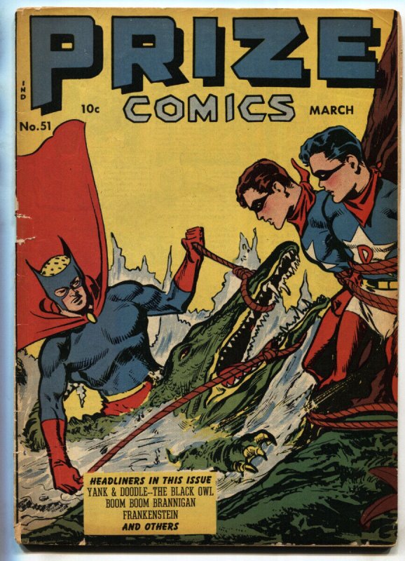 Prize Comics #51 (1945), raw, ungraded comic book — front cover