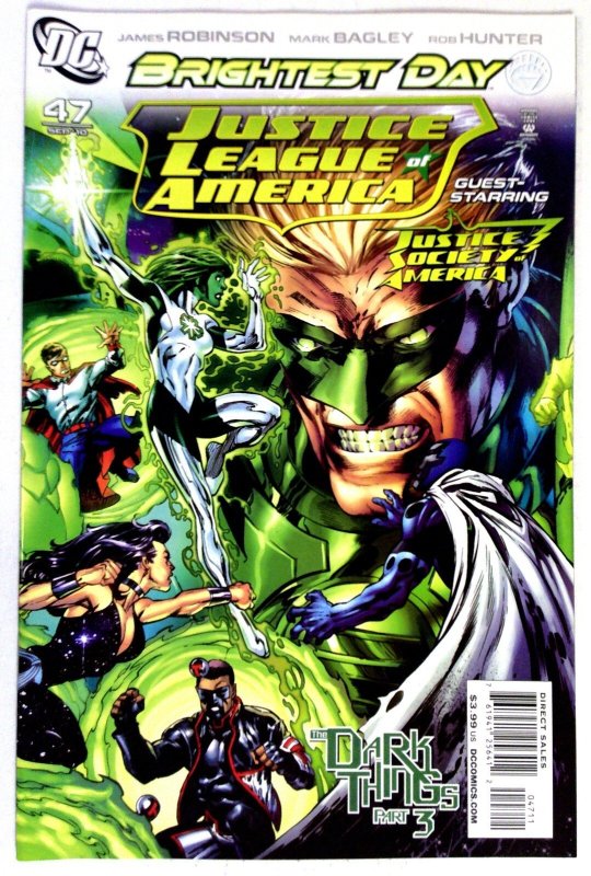 Justice League of America #47 (DC Comics, 2010), raw, ungraded comic book — front cover