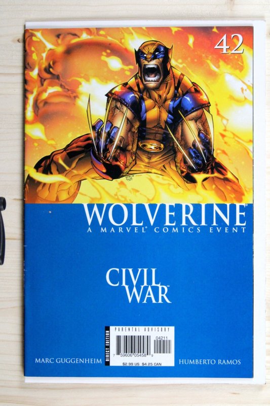 Wolverine #42 (Marvel Comics, 2006), raw comic book in VF+ 8.5 condition — front cover