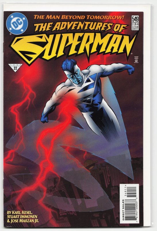 Adventures of Superman #549 (DC Comics, 1997), raw, ungraded comic book — front cover