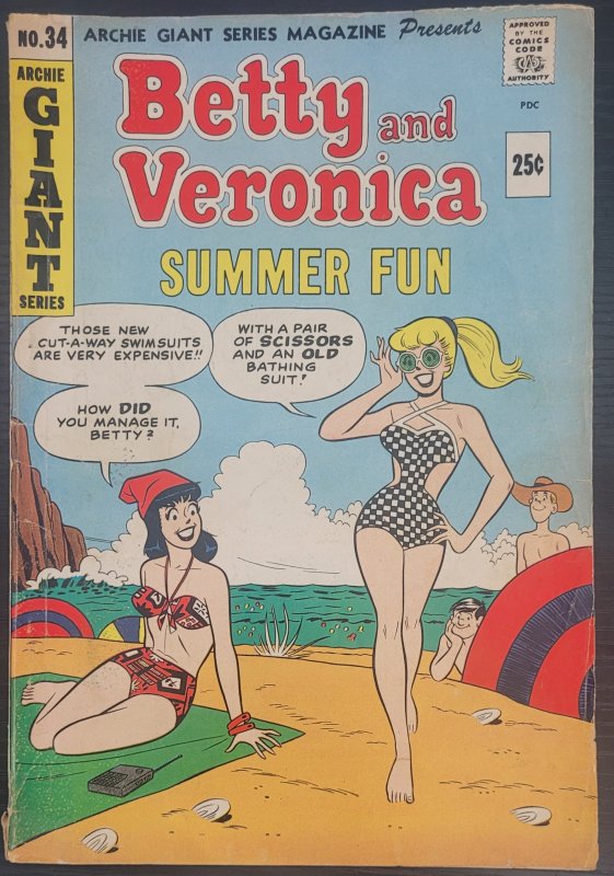 Archie Giant Series Magazine #34 (1965), raw, ungraded comic book — front cover