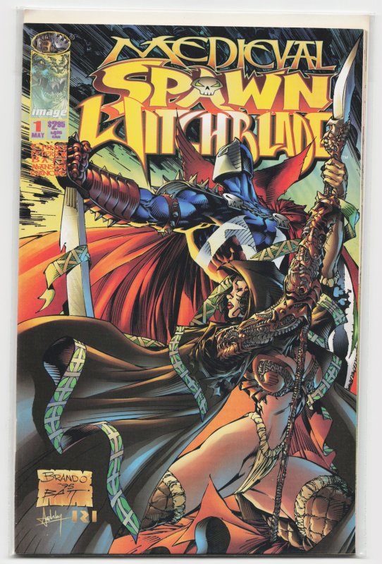 Medieval Spawn / Witchblade #1 (Image Comics, 1996), raw, ungraded comic book — front cover