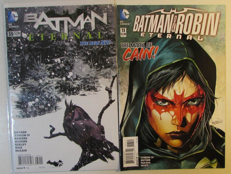 2015 Batman Eternal Lot of 2 #39, Robin 13 DC Comics 1st Print Comic Books (DC Comics, 2015), raw, ungraded comic book — front cover