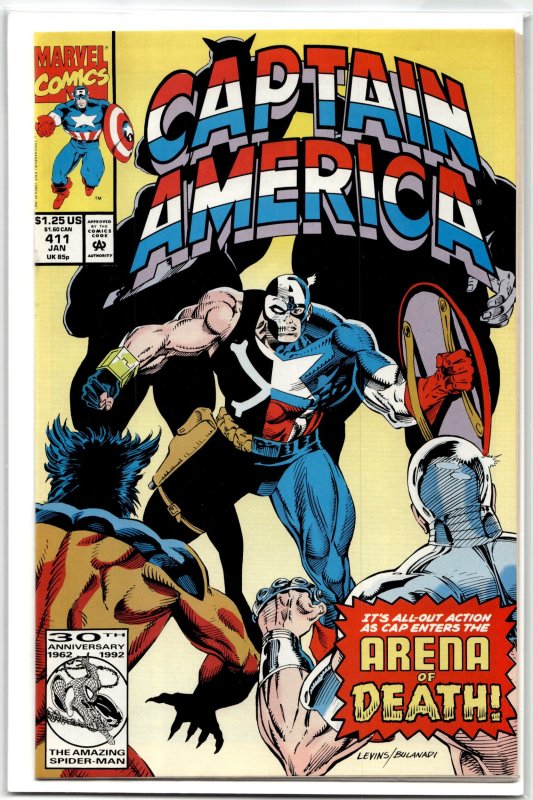 Captain America #411 (Marvel Comics, 1993), raw, ungraded comic book — front cover