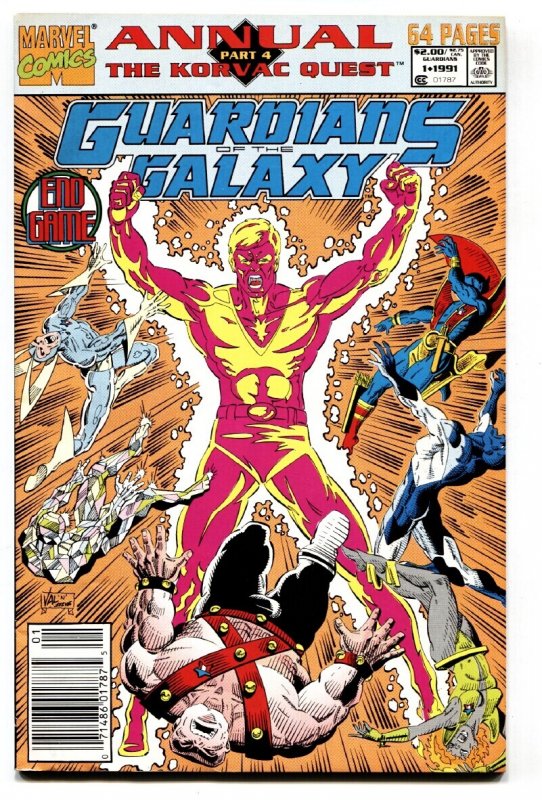 Guardians of the Galaxy Annual #1 (Marvel Comics, 1991), raw comic book in VF+ condition — front cover