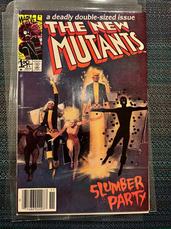 The New Mutants #21 (Marvel Comics, 1984), raw, ungraded comic book — front cover