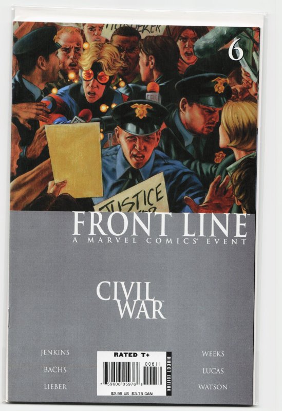 Civil War: Front Line #6 (Marvel Comics, 2006), raw, ungraded comic book — front cover