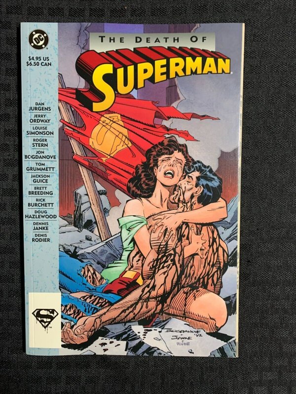 1993 THE Death OF Superman 1st Printing SC TPB DC Comics (DC Comics, 1993), raw, ungraded comic book — front cover