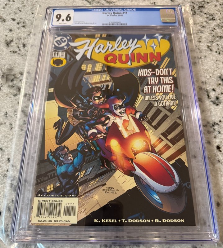 Harley Quinn #11 (DC Comics, 2001), CGC 9.6 graded comic book, Universal Blue label — front cover in its holder