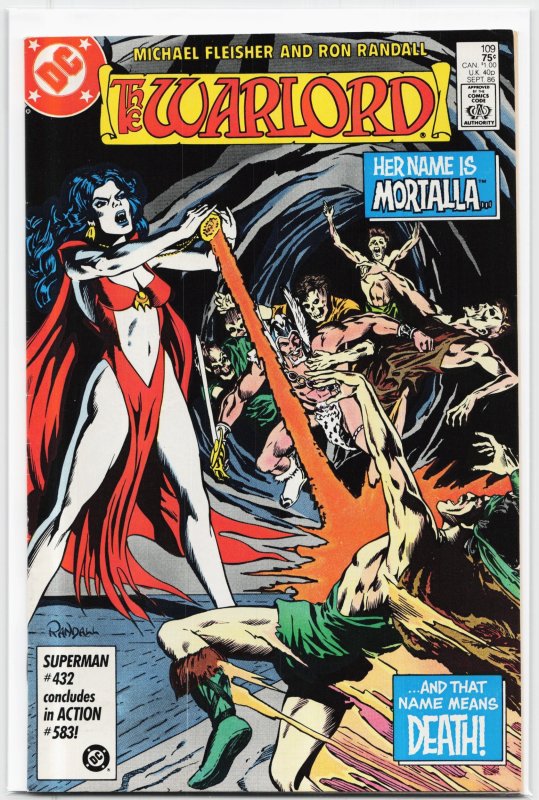 Warlord #109 (DC Comics, 1986), raw, ungraded comic book — front cover