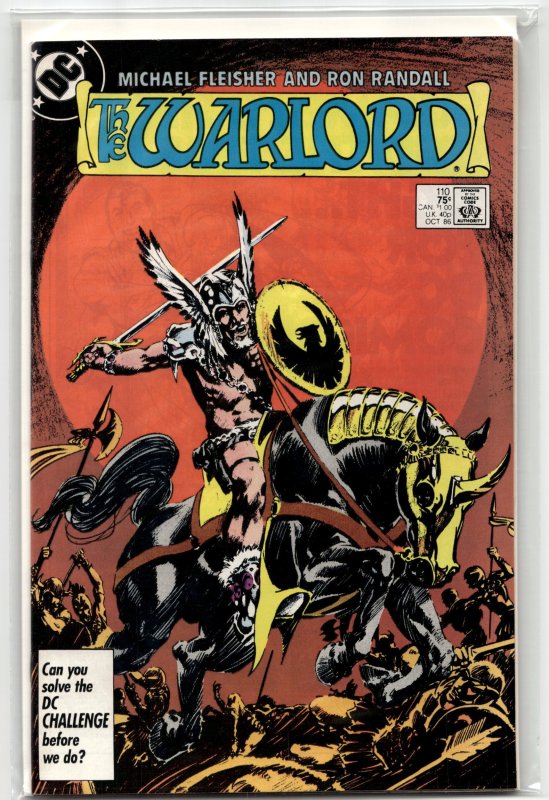 Warlord #110 (DC Comics, 1986), raw, ungraded comic book — front cover