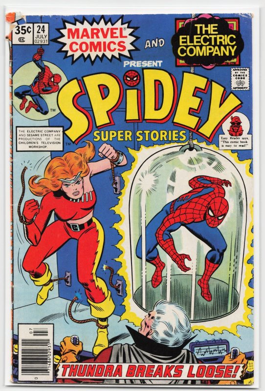 Spidey Super Stories #24 (1977), raw, ungraded comic book — front cover