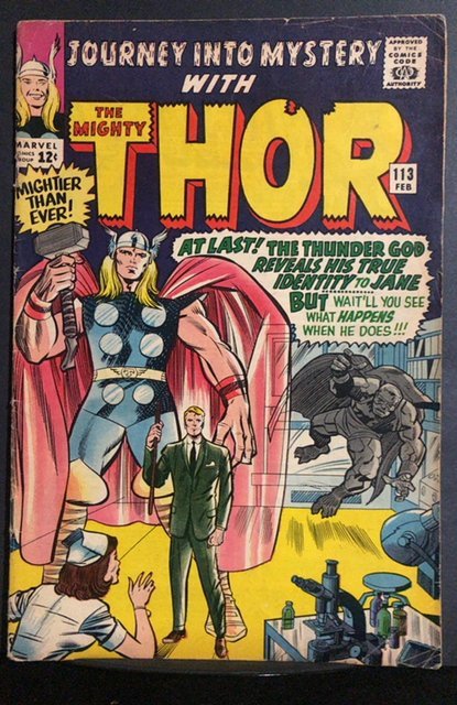 Journey into Mystery #113 (Marvel Comics, 1965), raw, ungraded comic book — front cover