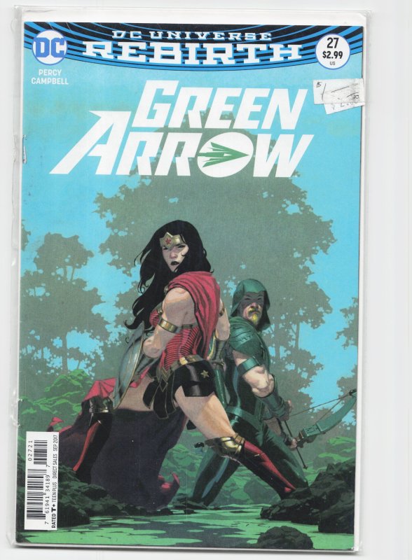 Green Arrow #27 (DC Comics, 2017), raw, ungraded comic book — front cover