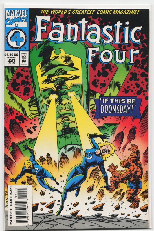 Fantastic Four #391 (Marvel Comics, 1994), raw, ungraded comic book — front cover