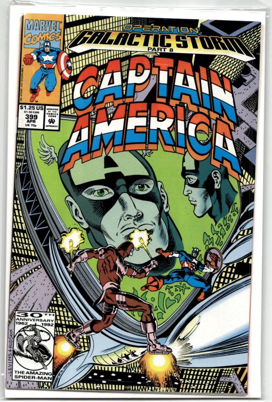 Captain America #399 (Marvel Comics, 1992), raw, ungraded comic book — front cover