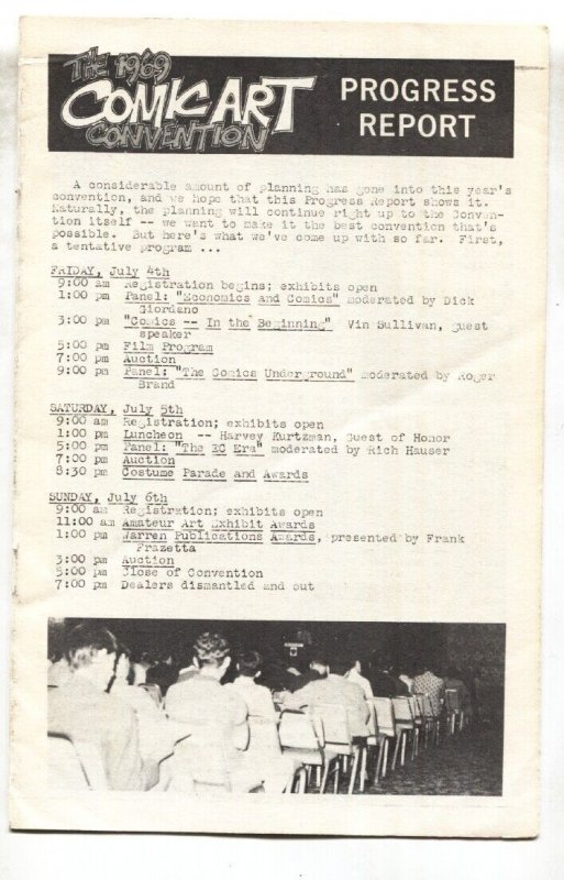 Comic Art Convention Program and Progress Report 1969-Phil Seuling-rare! (1969), raw, ungraded comic book — front cover
