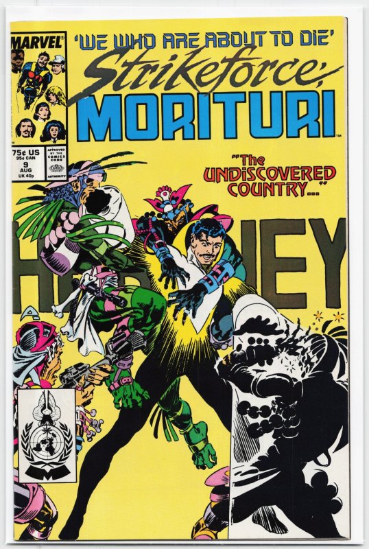 Strikeforce: Morituri #9 (Marvel Comics, 1987), raw, ungraded comic book — front cover