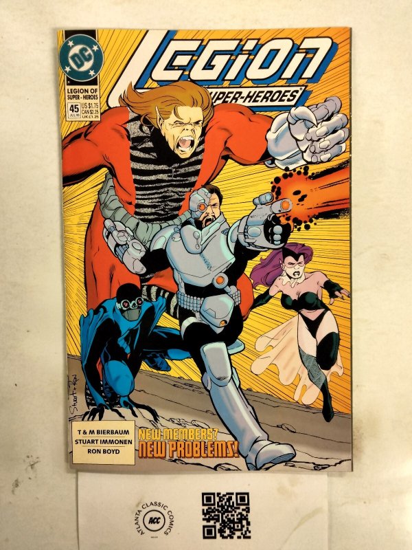 Legion of Super-Heroes #45 (DC Comics, 1993), raw comic book in NM condition — front cover