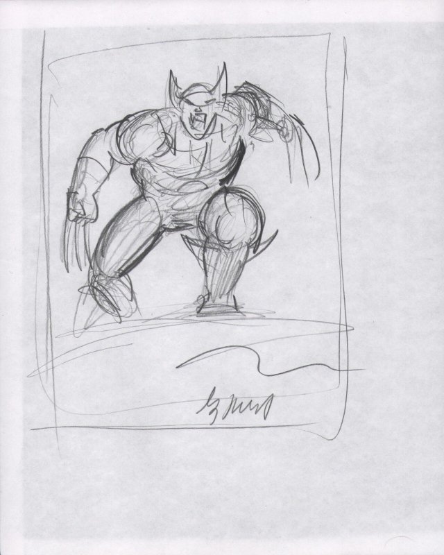 Wolverine Sketch Signed art by Greg Hildebrandt - JSA Authenticated, raw, ungraded comic book — front cover