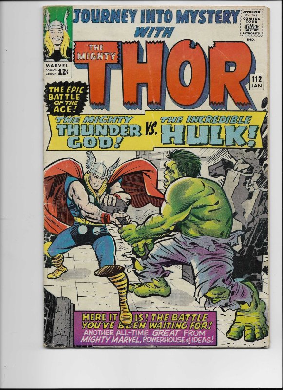 Journey into Mystery #112 (1965), raw comic book in FN condition — front cover