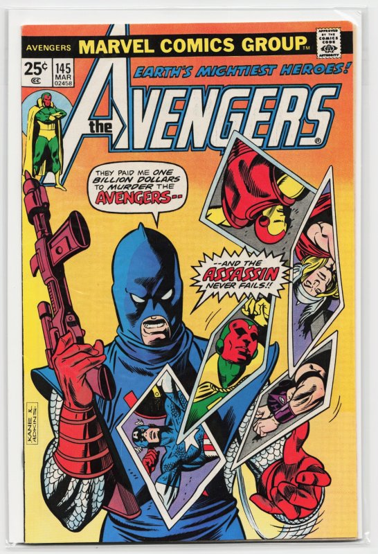 The Avengers #145 (Marvel Comics, 1976), raw, ungraded comic book — front cover