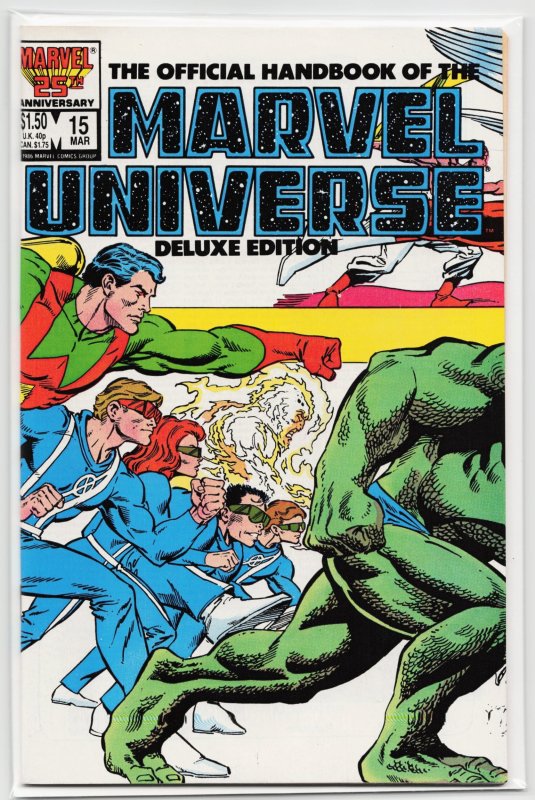 The Official Handbook of the Marvel Universe #15 (Marvel Comics, 1987), raw, ungraded comic book — front cover