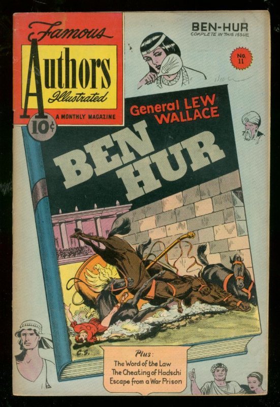 Ben Hur-Famous Authors Illustrated Comics #11, raw comic book in VF condition — front cover