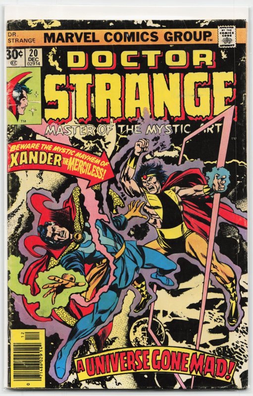 Doctor Strange #20 (Marvel Comics, 1976), raw, ungraded comic book — front cover