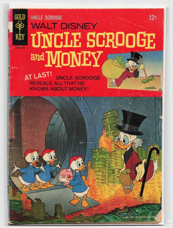 Walt Disney Uncle Scrooge and Money #1 (1966), raw, ungraded comic book — front cover