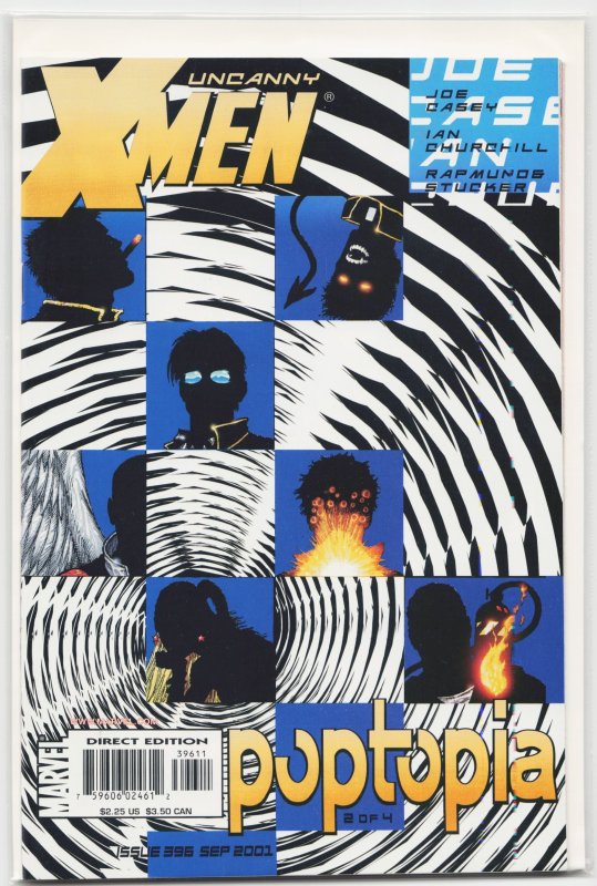 The Uncanny X-Men #396 (Marvel Comics, 2001), raw, ungraded comic book — front cover