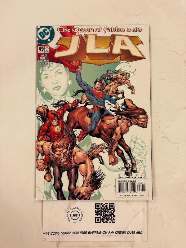 JLA #49 (DC Comics), raw comic book in NM condition — front cover