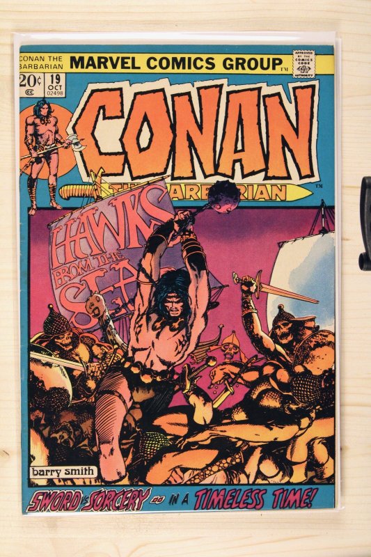 Conan the Barbarian #19 (Marvel Comics, 1972), raw comic book in VF 8.0 condition — front cover