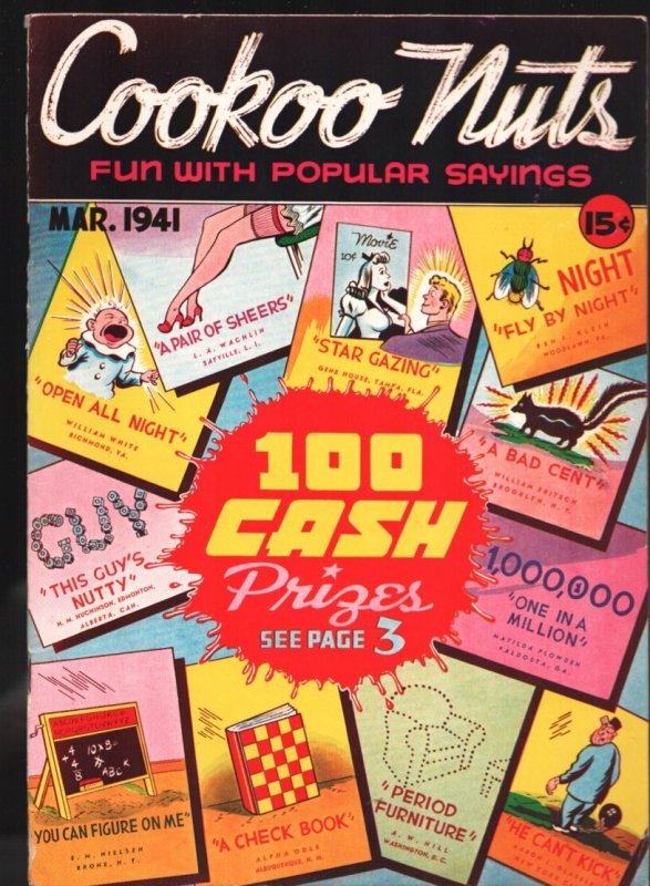 Cookoo Nuts #1 (1941), raw, ungraded comic book — front cover