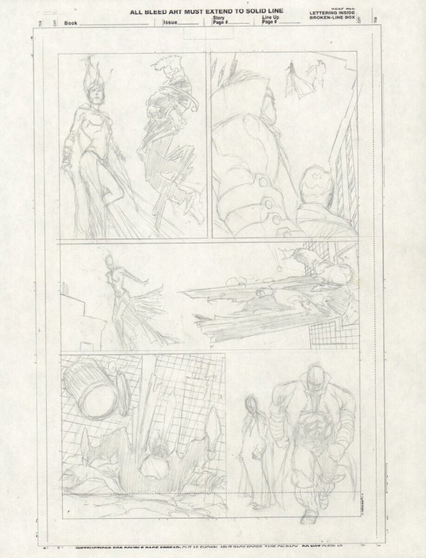 Daredevil Pencil Page Prelim - Babe Hero VS Matt - Art by Joe Quesada, raw, ungraded comic book — front cover
