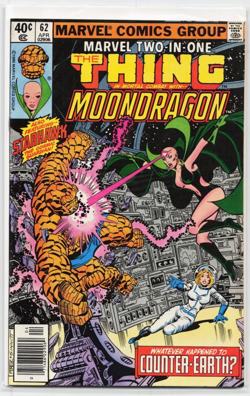 Marvel Two-in-One #62 (Marvel Comics, 1980), raw, ungraded comic book — front cover