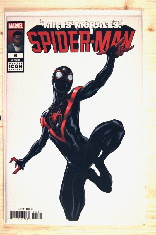 Miles Morales: Spider-Man #6 (Marvel Comics, 2023), raw comic book in NM+ 9.6 condition — front cover