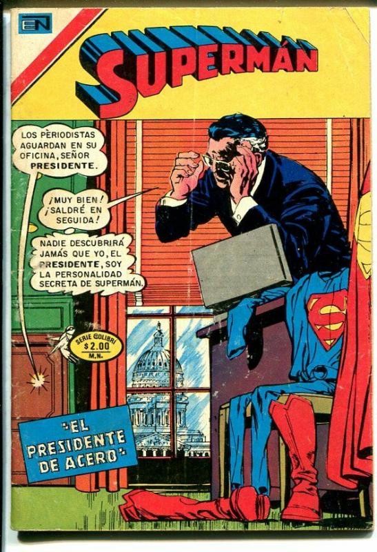 Superman #1-18 1976-Mexican Issue-3 3/4 X 5 1/2-US Capitol Building-G/VG (DC Comics, 1976), raw comic book in VG condition — front cover