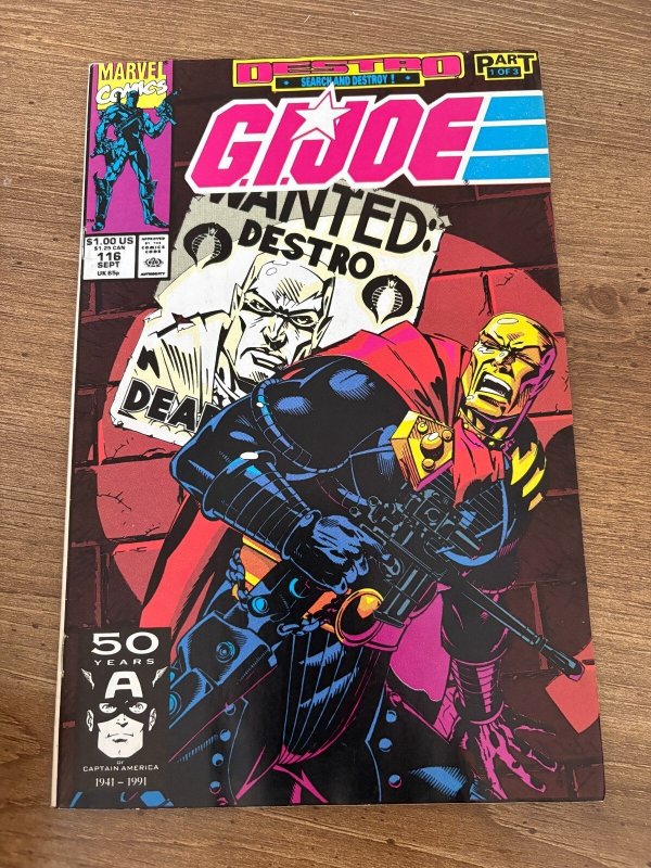 G.I. Joe #116 (Marvel Comics), raw comic book in VF/NM condition — front cover