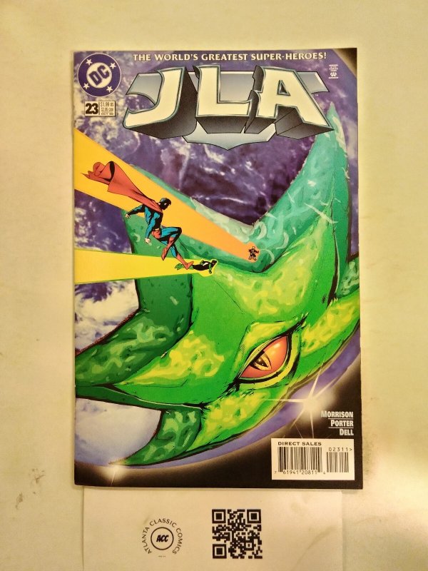JLA #23 (DC Comics), raw comic book in NM condition — front cover