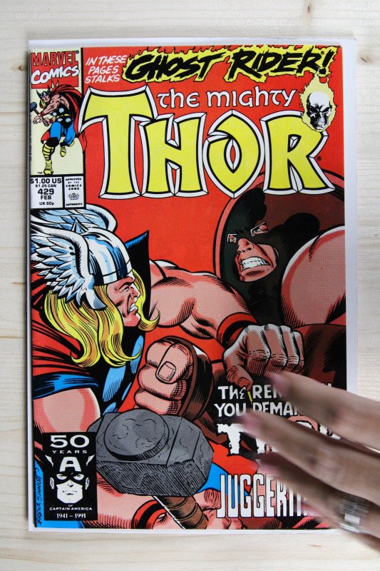 The Mighty Thor #429 (Marvel Comics, 1991), raw comic book in VF/NM 9.0 condition — front cover